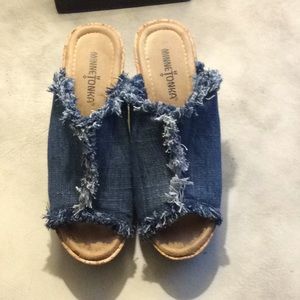Super cute denim wedges - excellent condition!